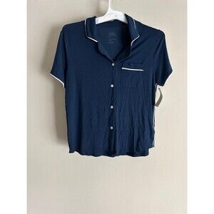 Stars Above Pajama Top Blue Short Sleeve XS